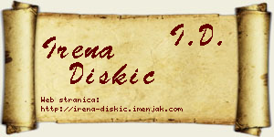 Irena Diskić vizit kartica